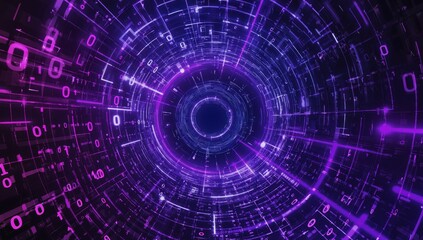 Fototapeta premium Digital tunnel, binary code, data flow, futuristic background, tech concept