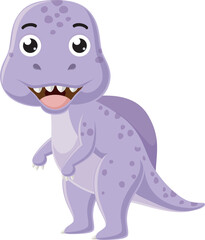 Cartoon little dinosaur on white background