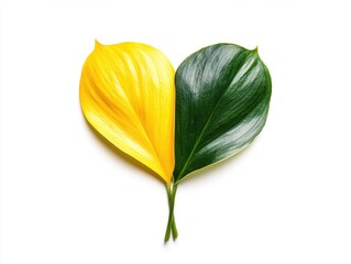 Heart-shaped leaves symbolizing contrast unity