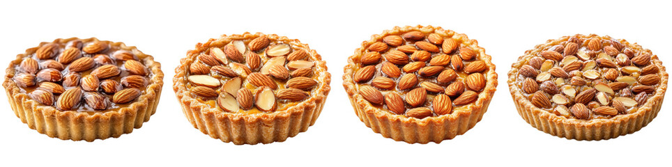 Almond tart isolate on white background Mix Collection Png.