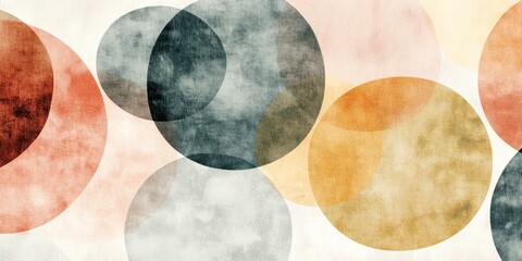 Abstract Overlapping Circles in Earthy Tones
