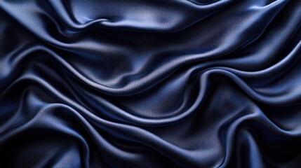 Fototapeta premium Draped navy silk texture background