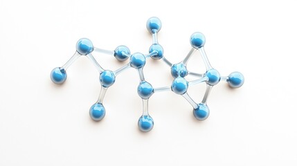 Obraz premium Blue Spheres Molecular Network Model