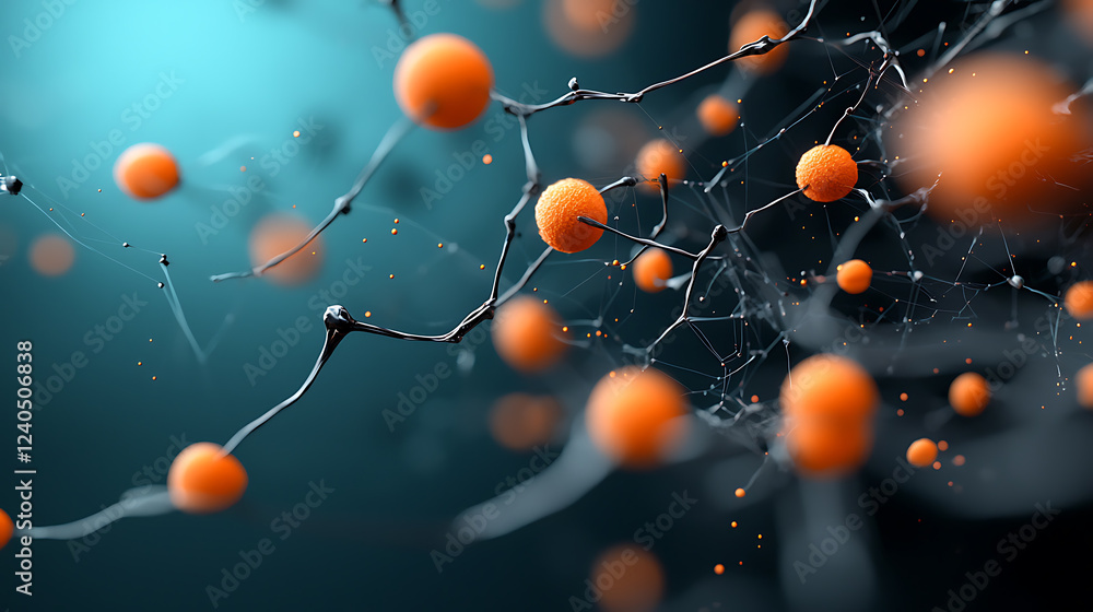 Poster dynamic energy fields pulsing through intricate networks abstract visualization scientific art digit