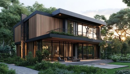 Modern Luxury Home Design: Architectural Masterpiece in Wooded Setting
