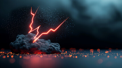 Dynamic lightning strikes over dark clouds digital artwork sci-fi environment atmospheric perspective conceptual visuals