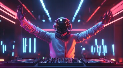 Hands Up in a Nightclub with Lasers 8K Realistic Lighting