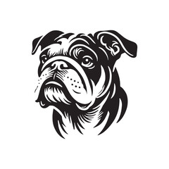 Minimal Continental Bulldog Silhouette - Continental Bulldog Vector - Illustration of Continental Bulldog.