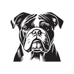 Minimal Continental Bulldog Silhouette - Continental Bulldog Vector - Illustration of Continental Bulldog.