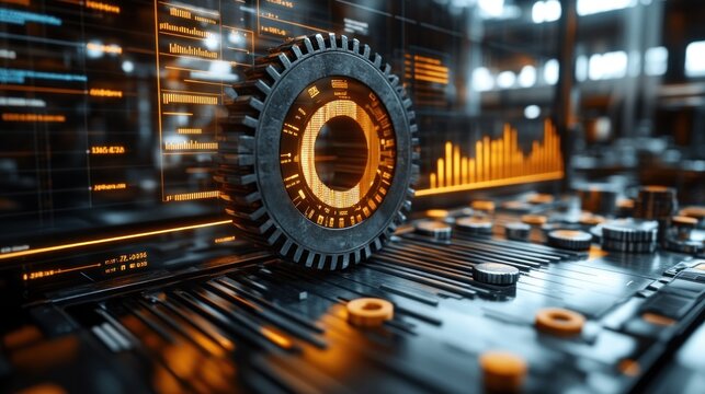 Factory Gear Data Analysis Industrial Display