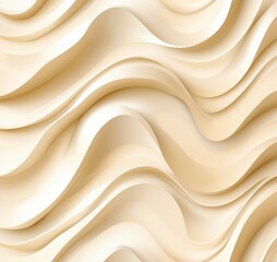 Obraz premium Elegant flowing waves in soft beige tones creating a smooth, textured background for design and art applications, copy space for text