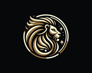 golden lion head