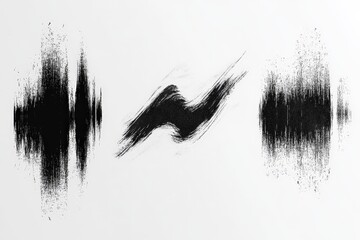 Obraz premium Abstract sound waves depicted in black and white with varying textures and shapes