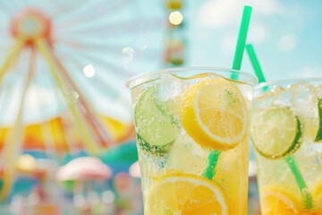 Refreshing Citrus Drinks at the Amusement Park