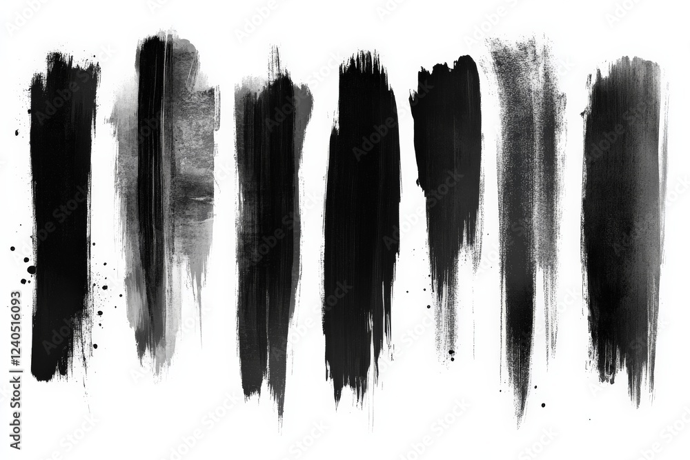 Aufkleber artistic black and white brush strokes creating a modern abstract design for creative projects or ba