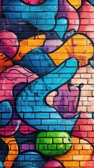 Obraz premium Vibrant Graffiti Art on Brick Wall
