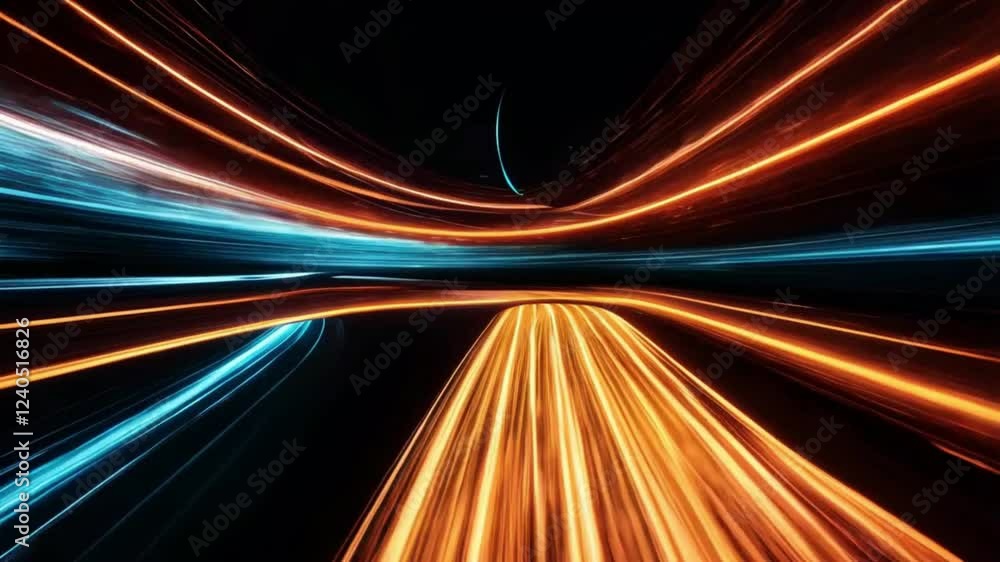 Poster create a background with bold, colorful waves and curves that show energy and movement