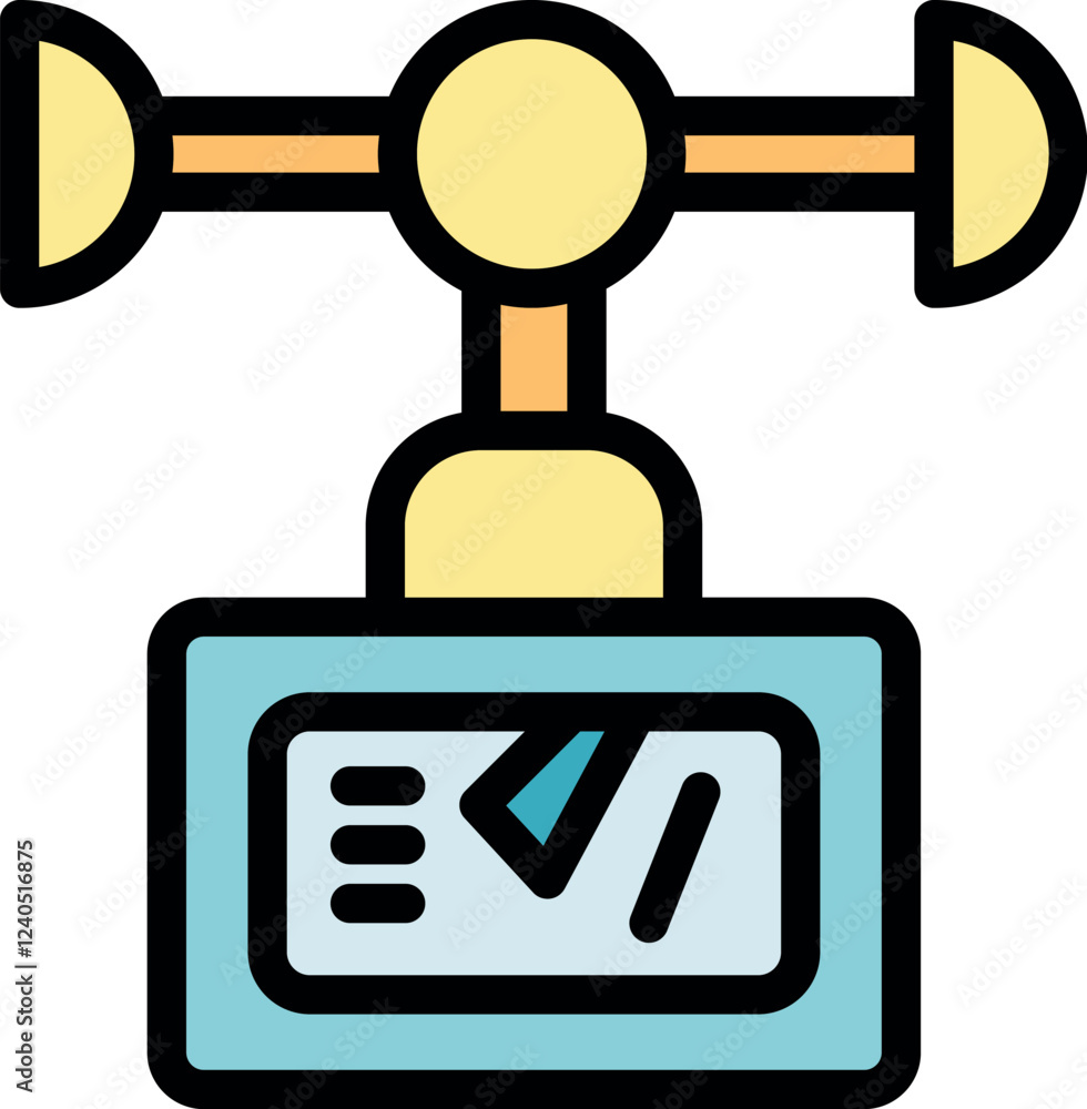 Poster electronic anemometer measuring wind direction and displaying wind speed data