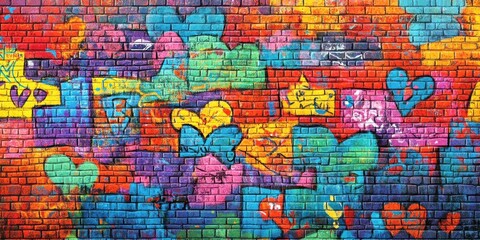 Colorful Graffiti Art On A Brick Wall