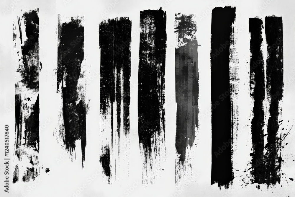 Poster unique abstract black and white brush strokes on textured background for artistic inspiration and de