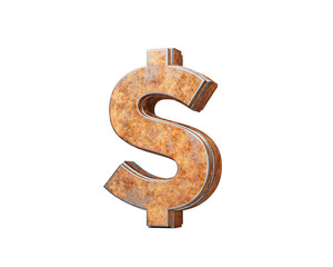 United States Dollar Currency Symbol Made Of Old Rusty Iron Metal Texture 3d Illustration