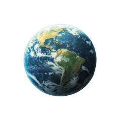 Rotating Earth, continents visible, transparent background, global use