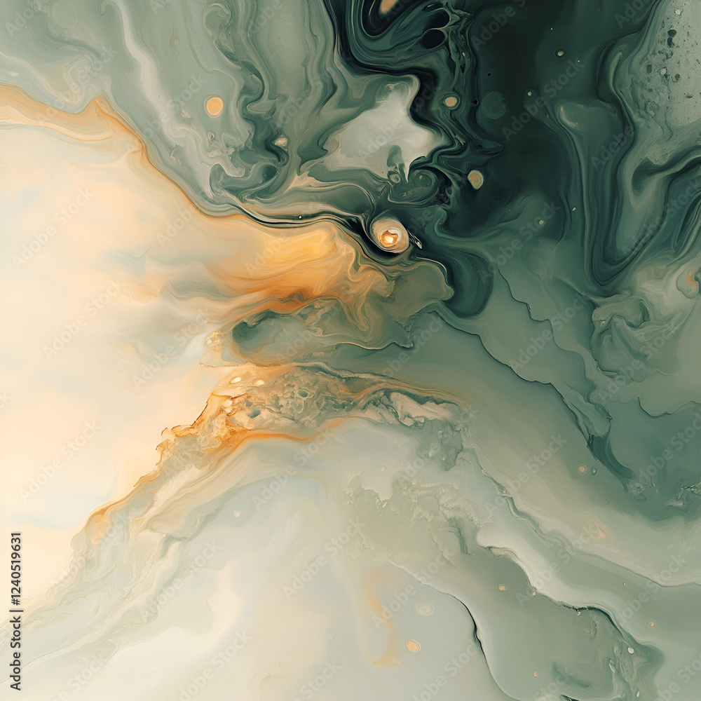 Poster fluid marble swirls: a captivating abstract composition of flowing, fluid marble patterns in a harmo