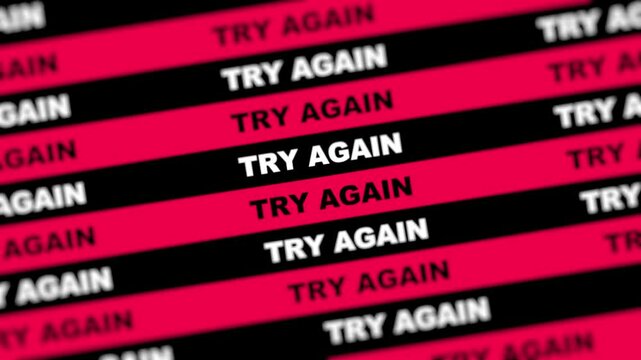 Try Again Text Animation background 4K resolution.