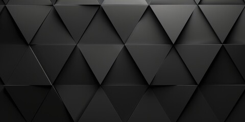 Obraz premium A stark black canvas with clean, minimalist overlapping triangles, Geometric and structured design
