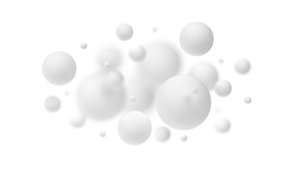 Abstract spheres. Isolated. White. Transparent background. 3d illustration.