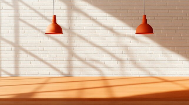 Industrial Chic Event Venue Design Exposed Brick and Wooden Table Aesthetic with Pendant Lighting for Modern Gatherings - Versatile Space for Business Meetings and Social Celebrations