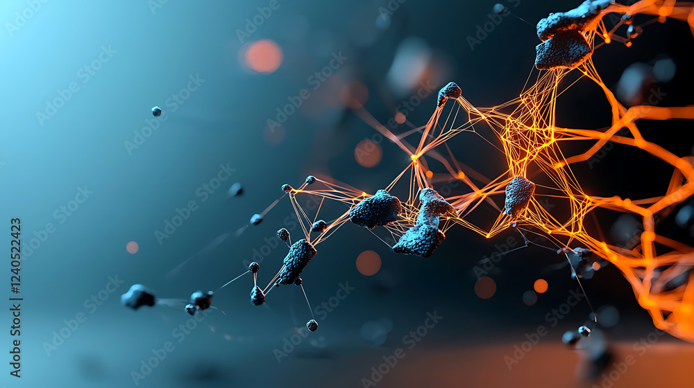 Poster Dynamic pulses of electric energy creating intricate patterns in abstract digital art studio setting 3d visualization futuristic concept