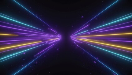 Neon light streaks, futuristic tunnel, abstract background, digital art, website design