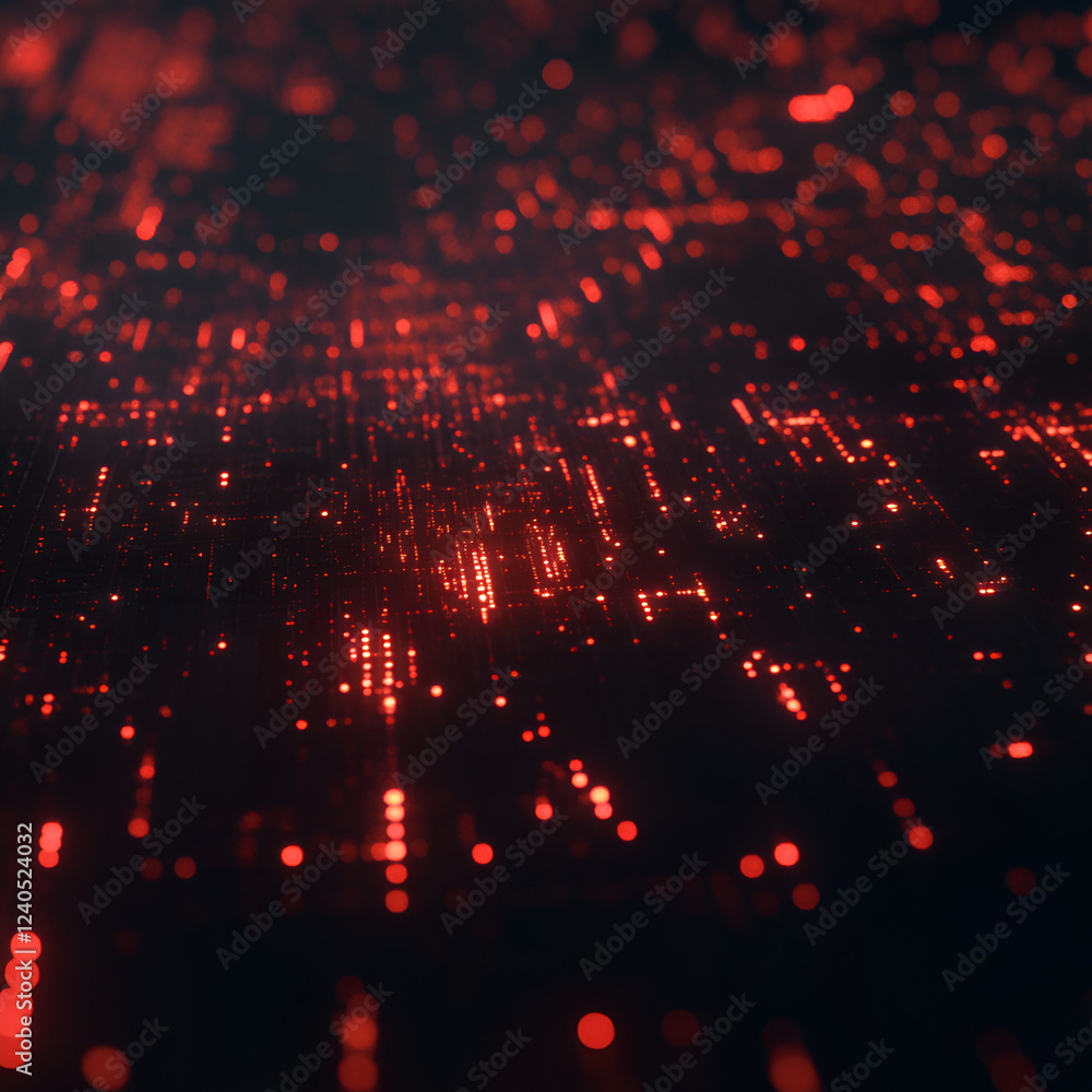 Poster digital network data flow: an artistic representation of data streams in a digital network. a sea of