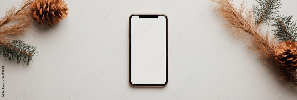 Aufkleber Modern Minimalism in Mobile App UX Sleek Phone Interface with Pine Accents - Enhancing User-Centric Design for the Digital Marketing Industry