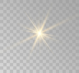 Transparent yellow sunlight special lens flash light effect. Front solar flare lenses	