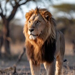 Obraz premium Stunning Close-up of a Lion's Face with Intense Expression