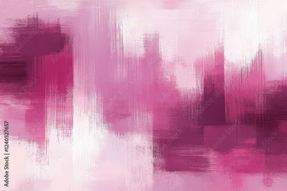 Poster abstract composition featuring shades of pink and white with a textured brushstroke effect