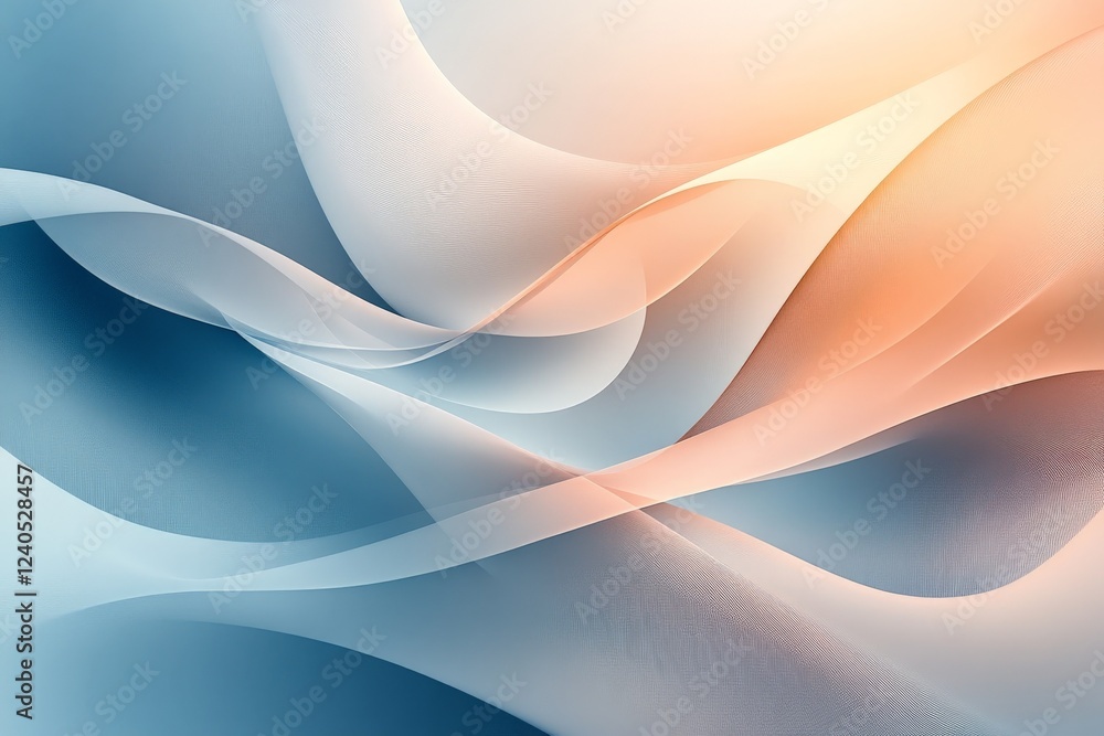 Poster abstract wave design with soft colors creating a soothing background for creative projects