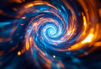 Obraz premium Swirling Vortex of Vibrant Colors and Energy in a Cosmic Dance. Generative AI