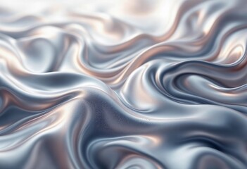 Obraz premium Soft Silver Waves Undulating Gracefully in a Serene Abstract Display. Generative AI