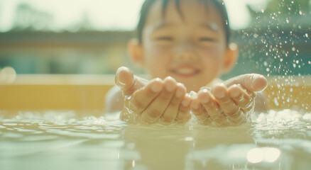 ほっこり温まる子供の入浴シーン