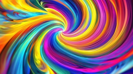 Vibrant swirling colors create a dynamic and energetic visual