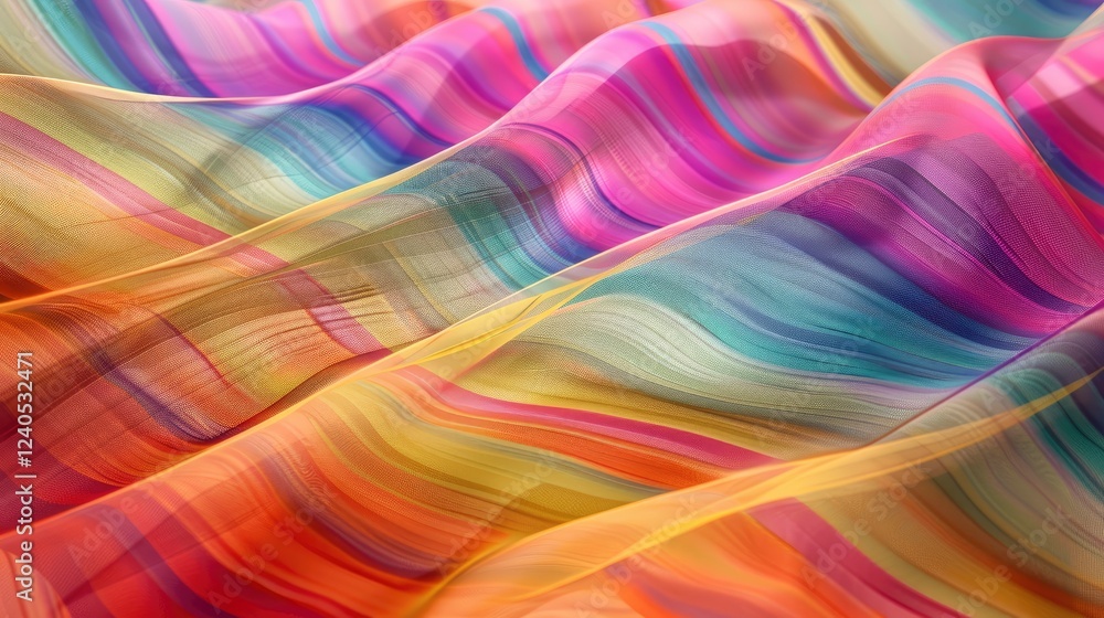 Poster abstract multicolored wavy background, computer-generated abstract background