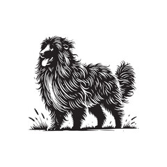 Croatian Sheepdog Silhouette - Minimalist Croatian Sheepdog Vector - Illustration of Croatian Sheepdog