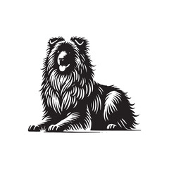 Croatian Sheepdog Silhouette - Minimalist Croatian Sheepdog Vector - Illustration of Croatian Sheepdog