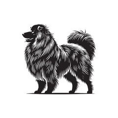 Croatian Sheepdog Silhouette - Minimalist Croatian Sheepdog Vector - Illustration of Croatian Sheepdog