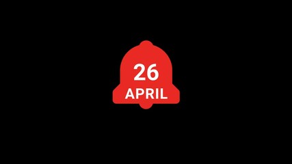 26 April date on Notification bell Animation