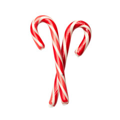 Candy Canes with Red and White Stripes &ndash; Festive and Sweet, Transparent Background