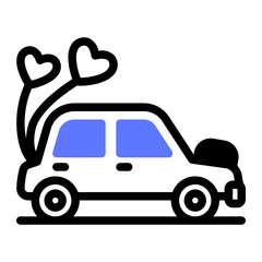 This Wedding car icon is suitable for Wedding, Valentine, etc.